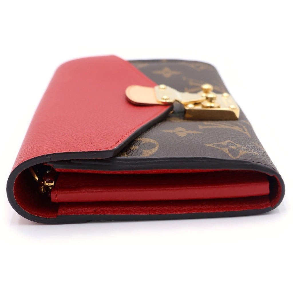 LOUIS VUITTON(ルイヴィトン) モノグラム ポルトフォイユ パラス ブラウン×レッド 長財布 M58414
