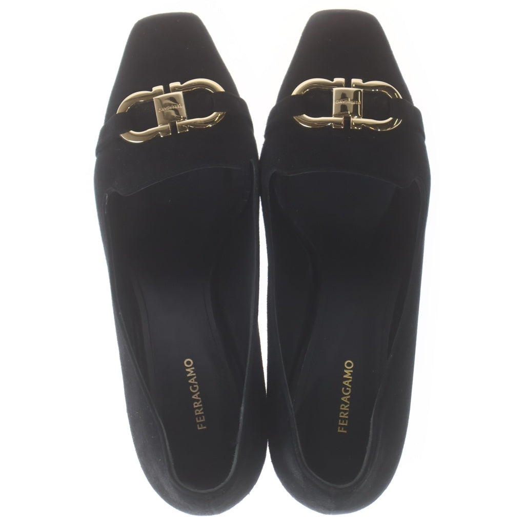 FERRAGAMO(フェラガモ) ハイヒール ブラック スエード #6 1/2 レディース