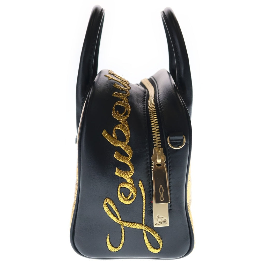 CHRISTIAN LOUBOUTIN(クリスチャンルブタン) マリージェーン PVCクリア レザー 2WAY ハンド チェーンショルダーバッグ ブラック/ゴールド レディース
