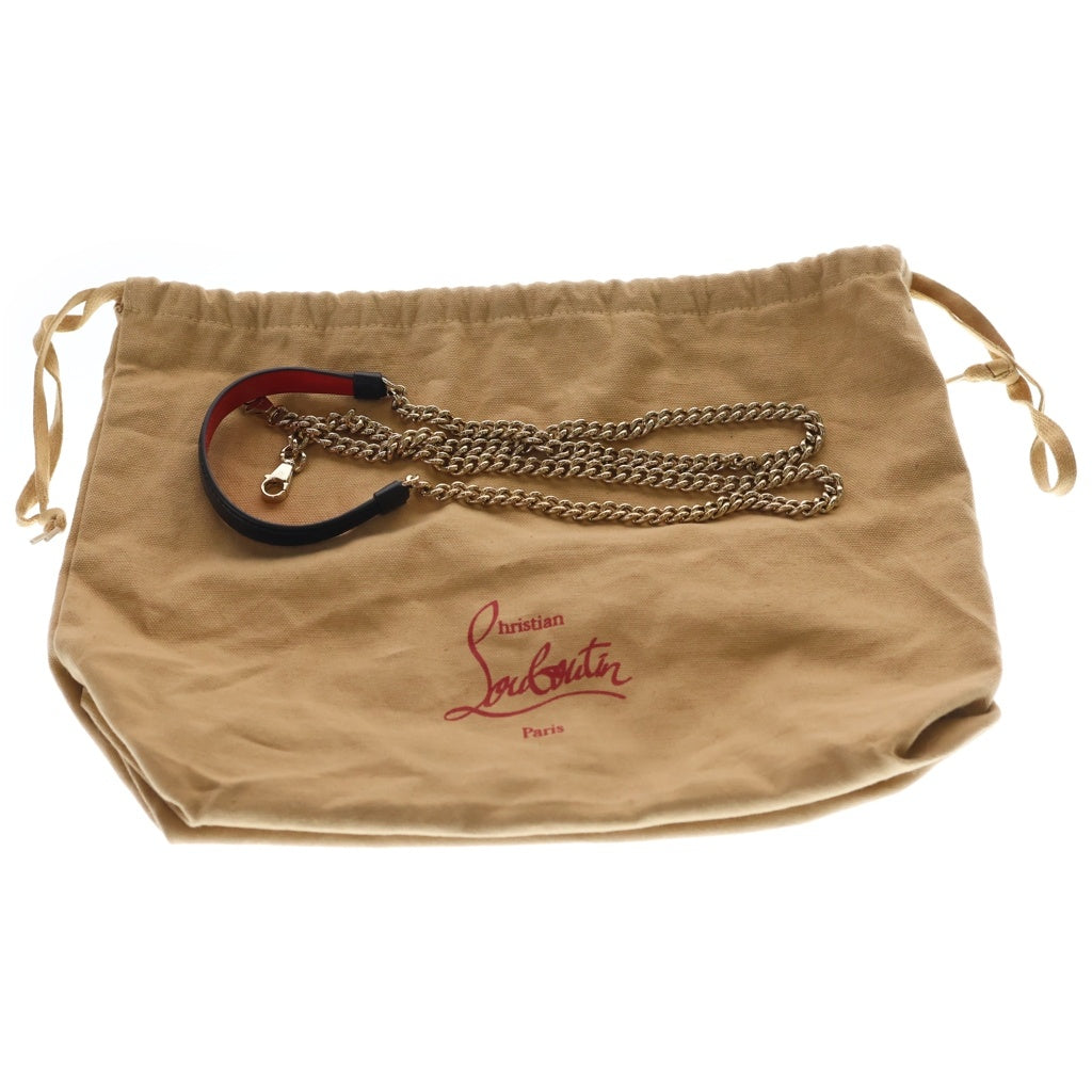 CHRISTIAN LOUBOUTIN(クリスチャンルブタン) マリージェーン PVCクリア レザー 2WAY ハンド チェーンショルダーバッグ ブラック/ゴールド レディース