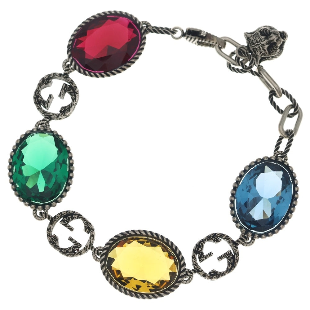 GUCCI(グッチ) インターロッキングG マルチストーン ブレスレット シルバー 925 レディース