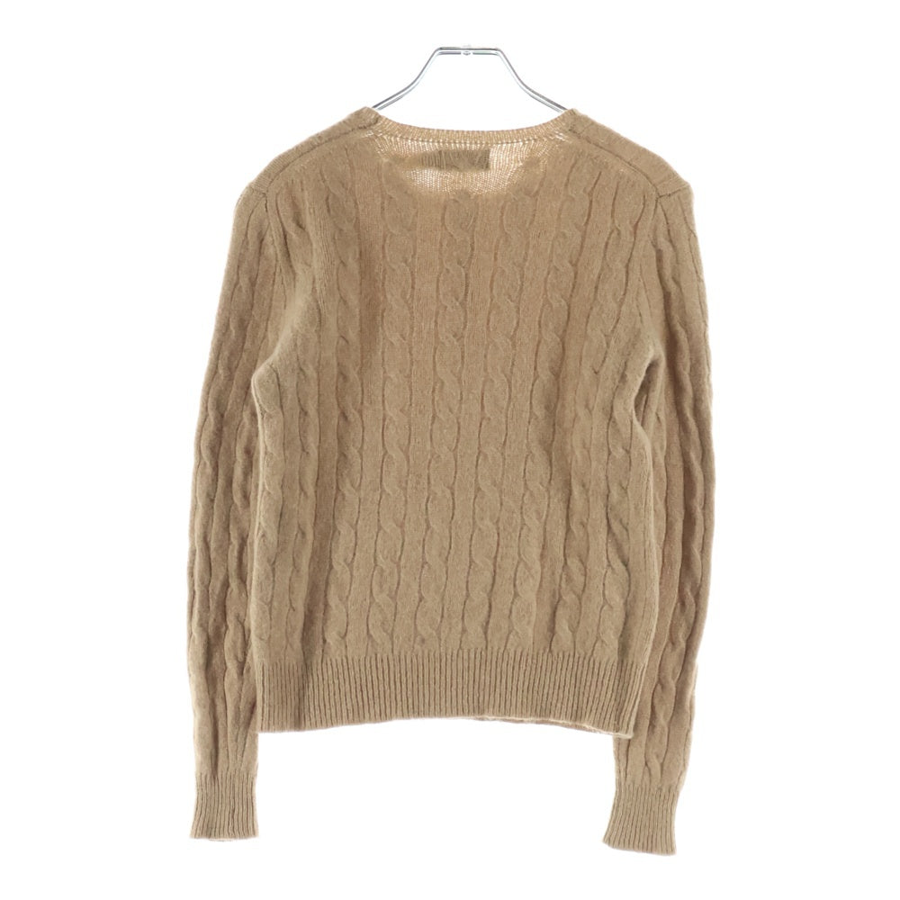 POLO RALPH LAUREN(ポロラルフローレン) 1Pポニー ウールカシミヤ ケーブルニットセーター ベージュ レディース