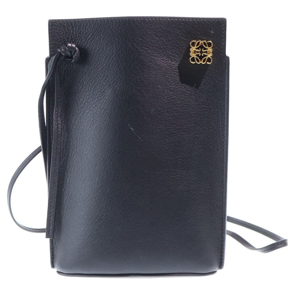 LOEWE(ロエベ) アナグラム ダイスポケット ショルダーバッグ ブラック レザー レディース
