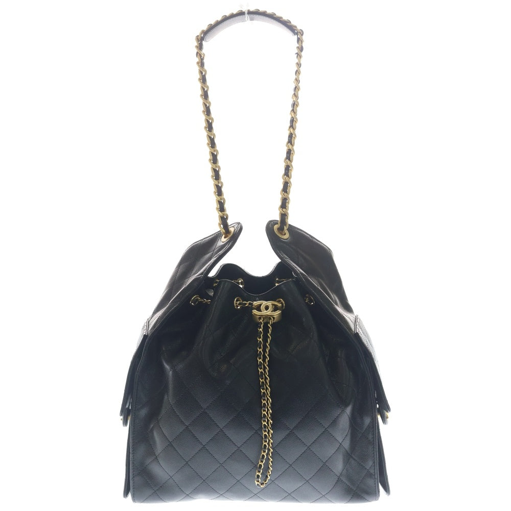 CHANEL(シャネル) シャネル25 ミディアム ハンドバッグ ワンショルダーバッグ チェーンバッグ ブラック キャビアスキン AS5311 ゴールド金具 レディース