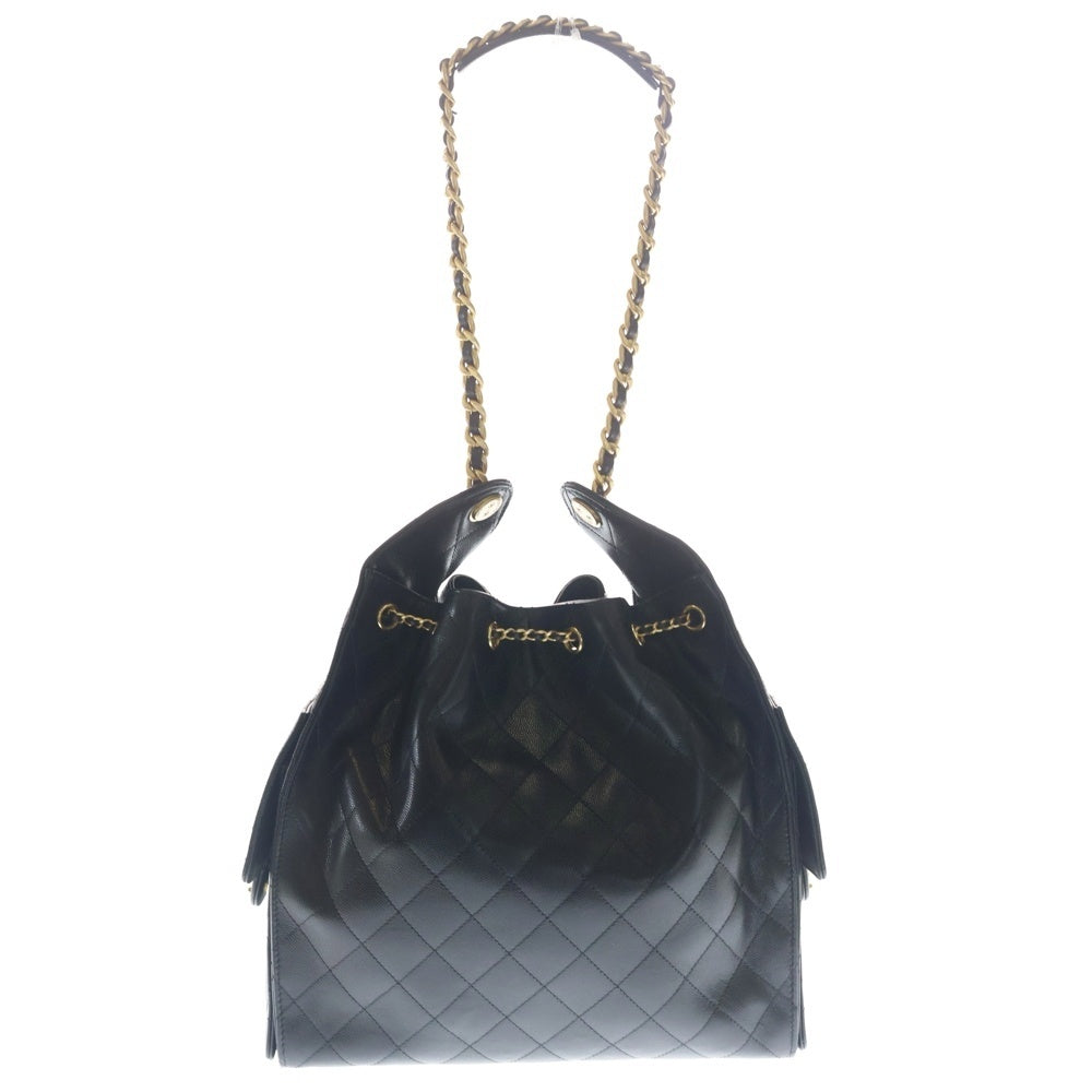 CHANEL(シャネル) シャネル25 ミディアム ハンドバッグ ワンショルダーバッグ チェーンバッグ ブラック キャビアスキン AS5311 ゴールド金具 レディース
