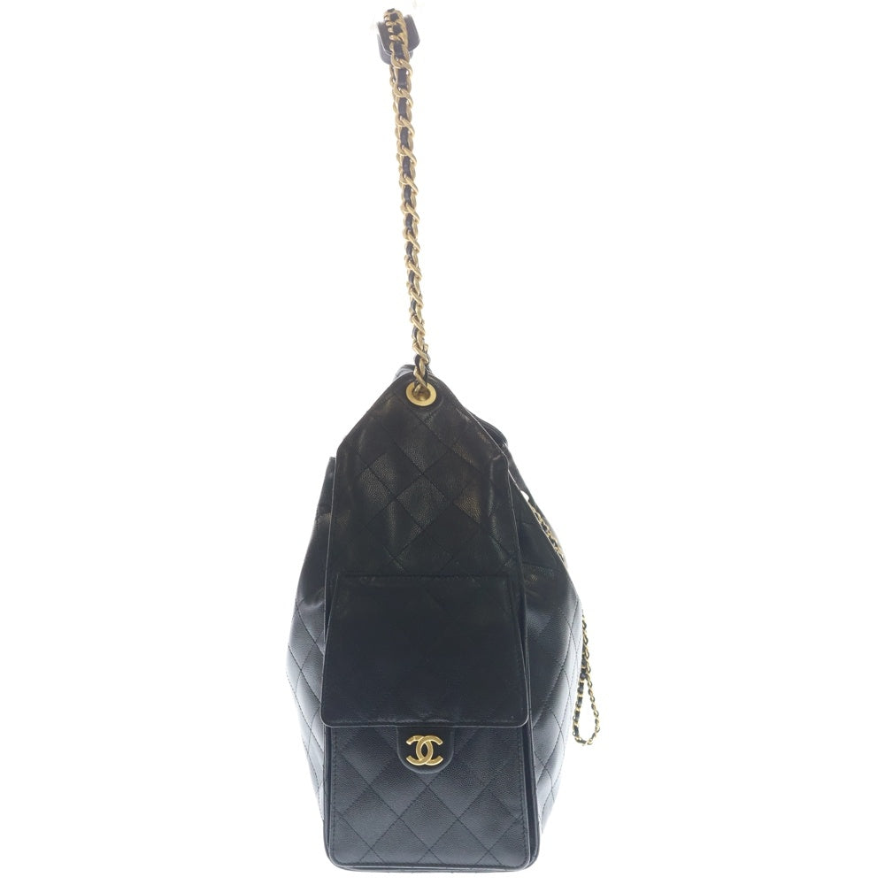 CHANEL(シャネル) シャネル25 ミディアム ハンドバッグ ワンショルダーバッグ チェーンバッグ ブラック キャビアスキン AS5311 ゴールド金具 レディース