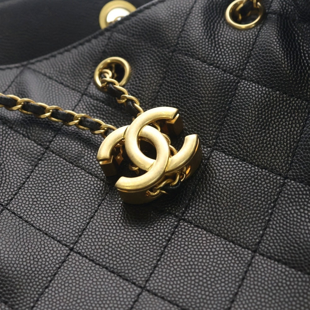 CHANEL(シャネル) シャネル25 ミディアム ハンドバッグ ワンショルダーバッグ チェーンバッグ ブラック キャビアスキン AS5311 ゴールド金具 レディース