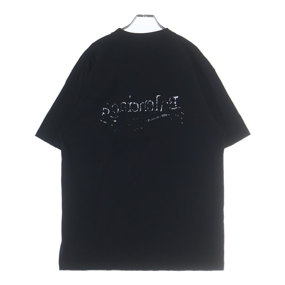 BALENCIAGA(バレンシアガ) 23AW キャンペーンロゴプリント クルーネック 半袖Tシャツ カットソー ブラック 641655 レディース