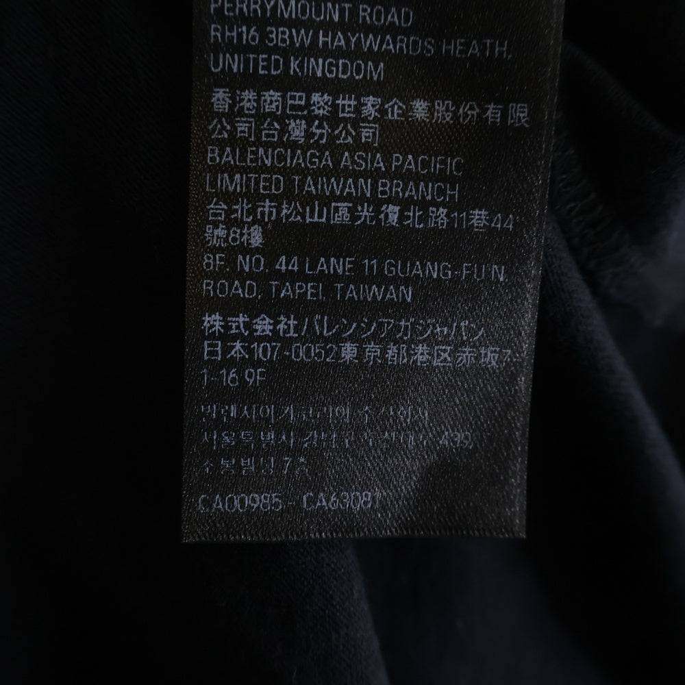 BALENCIAGA バレンシアガ 23AW キャンペーンロゴプリント クルーネック 半袖Tシャツ カットソー ブラック 641655 BALENCIAGA - BALENCIAGA バレンシアガ 23AW キャンペーンロゴプリント