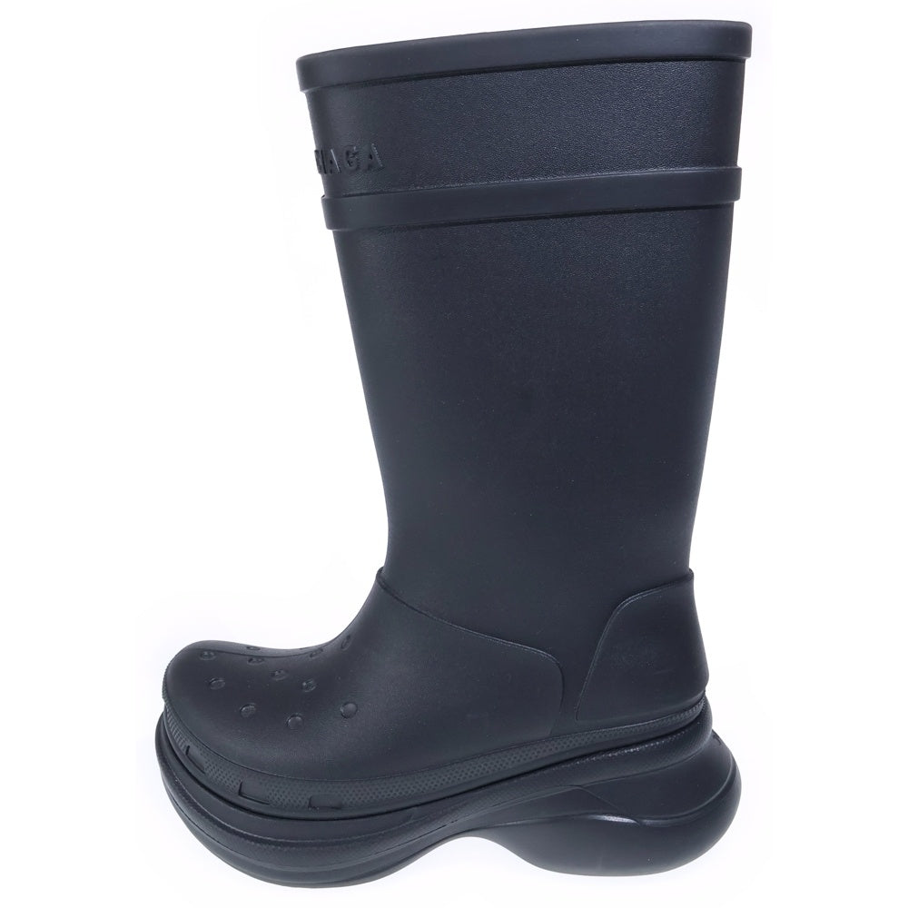 BALENCIAGA(バレンシアガ) ×crocs クロックス ラバー レイン ロングブーツ ブラック レディース