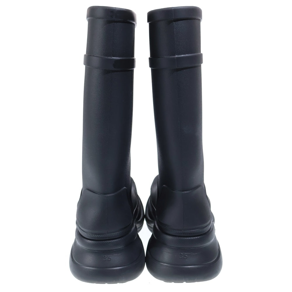 BALENCIAGA(バレンシアガ) ×crocs クロックス ラバー レイン ロングブーツ ブラック レディース