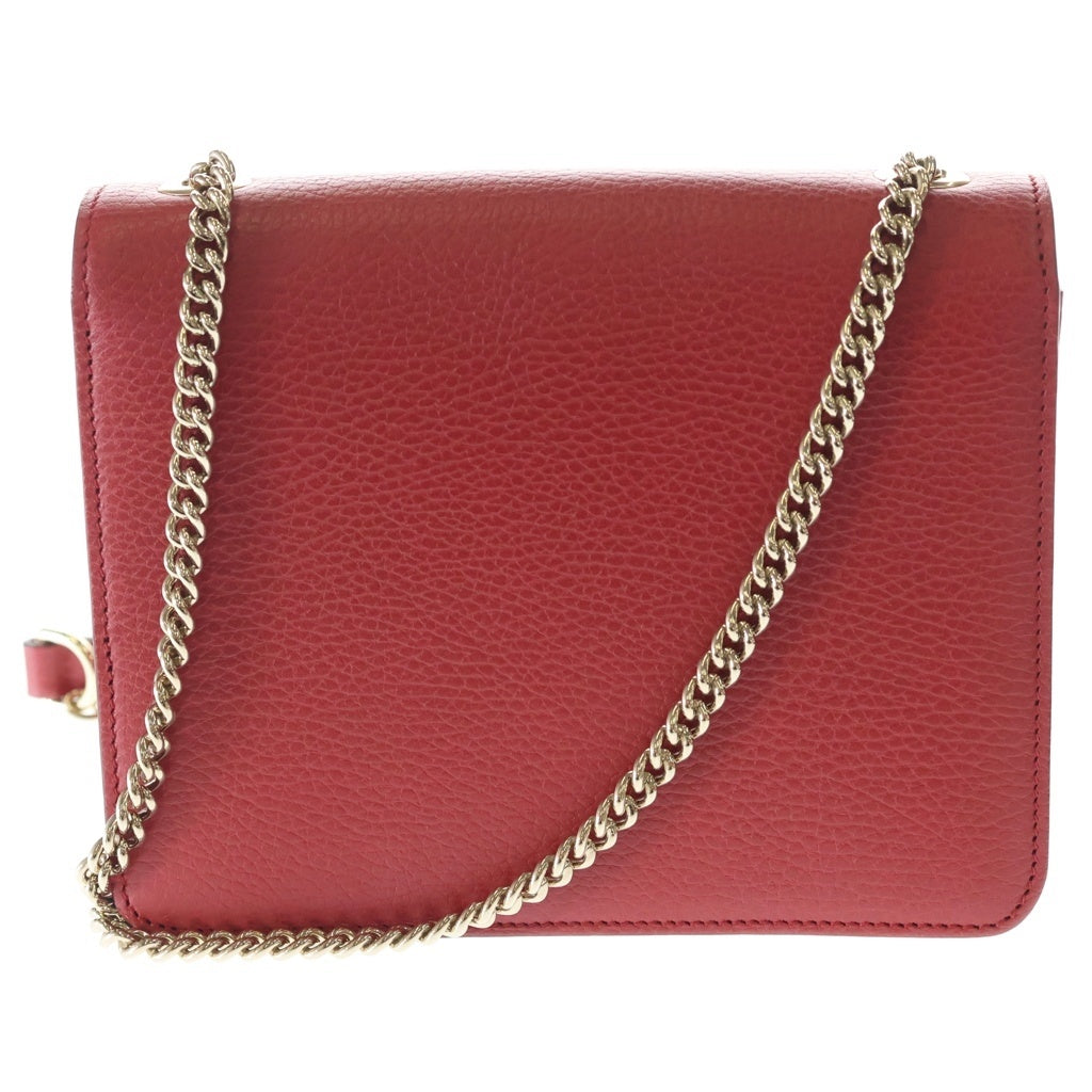 GUCCI(グッチ) インターロッキングG チェーンショルダーバッグ レザー 510304 ゴールド金具 レディース