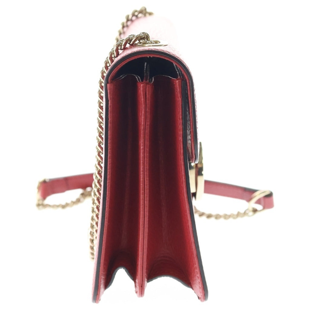 GUCCI(グッチ) インターロッキングG チェーンショルダーバッグ レザー 510304 ゴールド金具 レディース