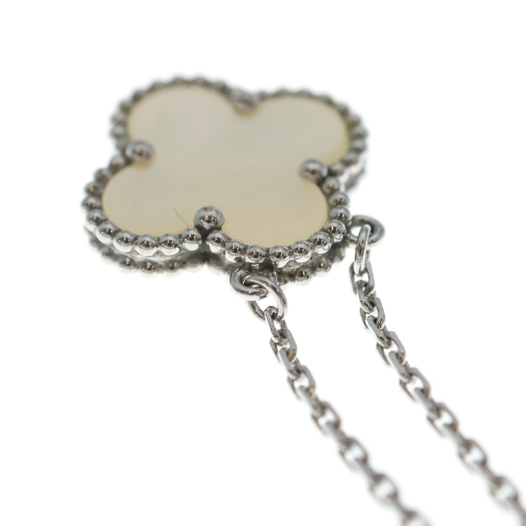 Van Cleef & Arpels(ヴァンクリーフアンドアーペル) ヴィンテージアルハンブラ マザーオブパール ネックレス K18WG ホワイトゴールド VCARF48700 レディース