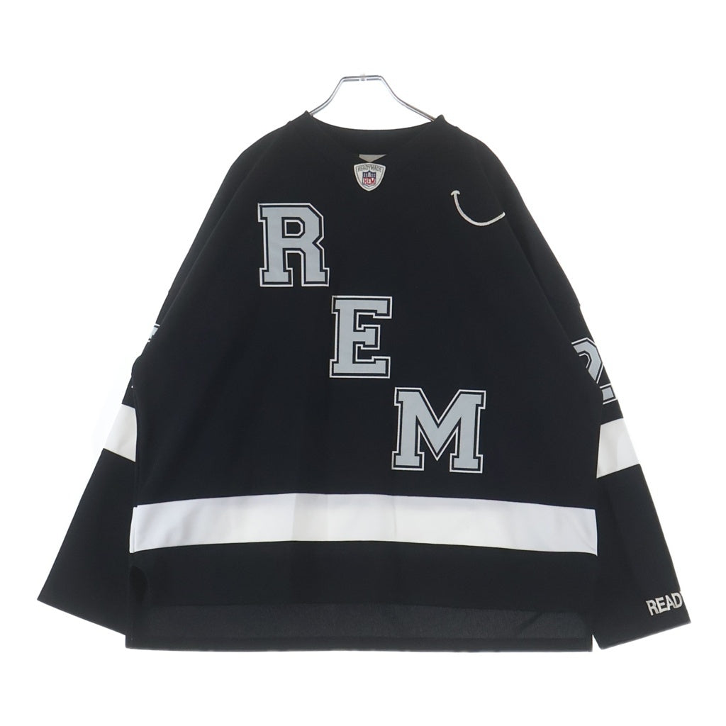 READY MADE(レディメイド) GAME SHIRT SMILE 長袖シャツ ブラック/ホワイト RE-PO-BK-00-00-249