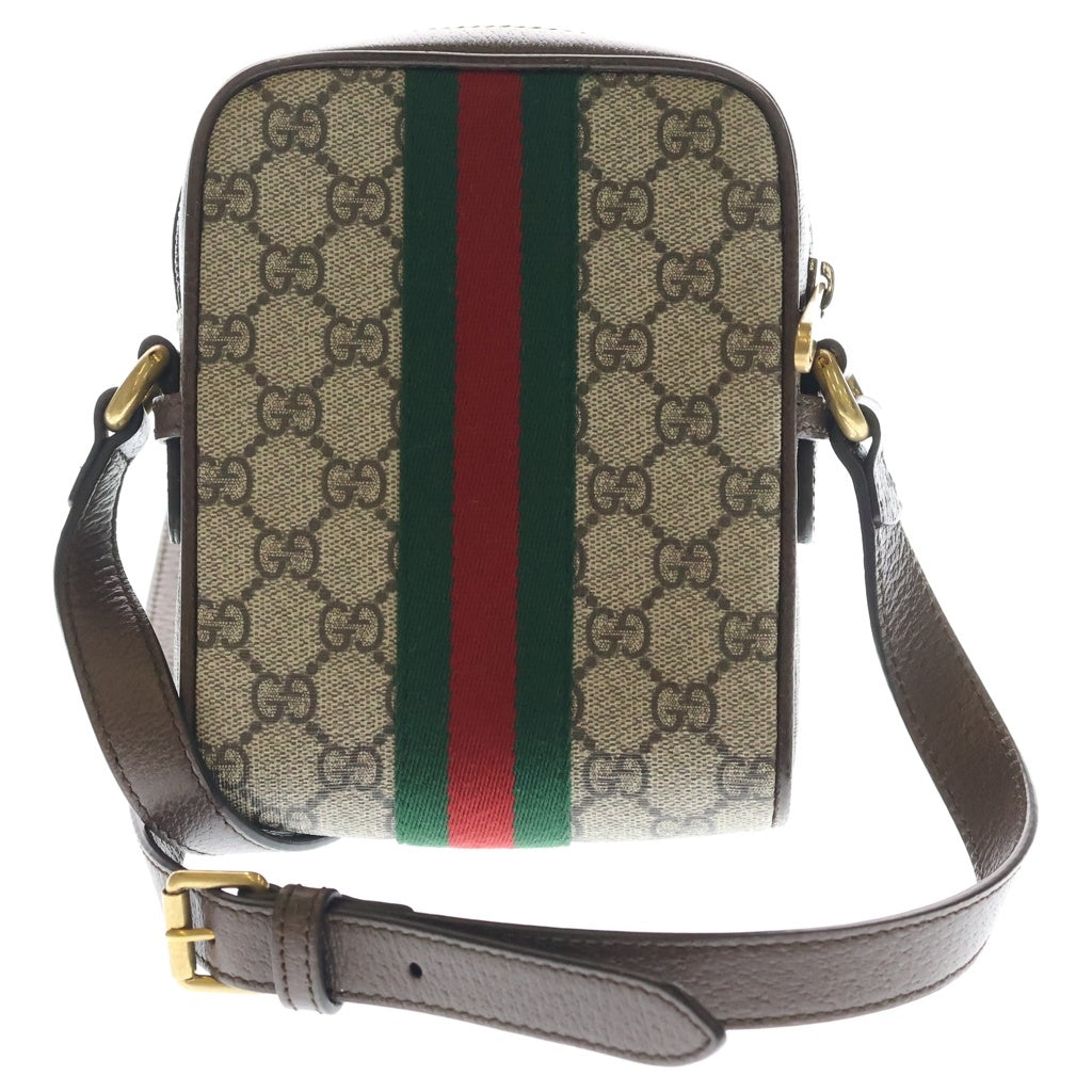 GUCCI(グッチ) GGスプリーム オフディア ショルダーバッグ ブラウン PVCレザー 598127 レディース