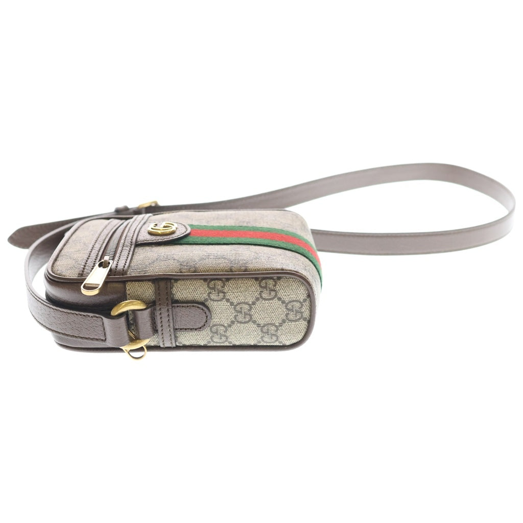GUCCI(グッチ) GGスプリーム オフディア ショルダーバッグ ブラウン PVCレザー 598127 レディース
