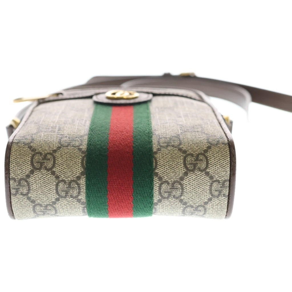 GUCCI(グッチ) GGスプリーム オフディア ショルダーバッグ ブラウン PVCレザー 598127 レディース