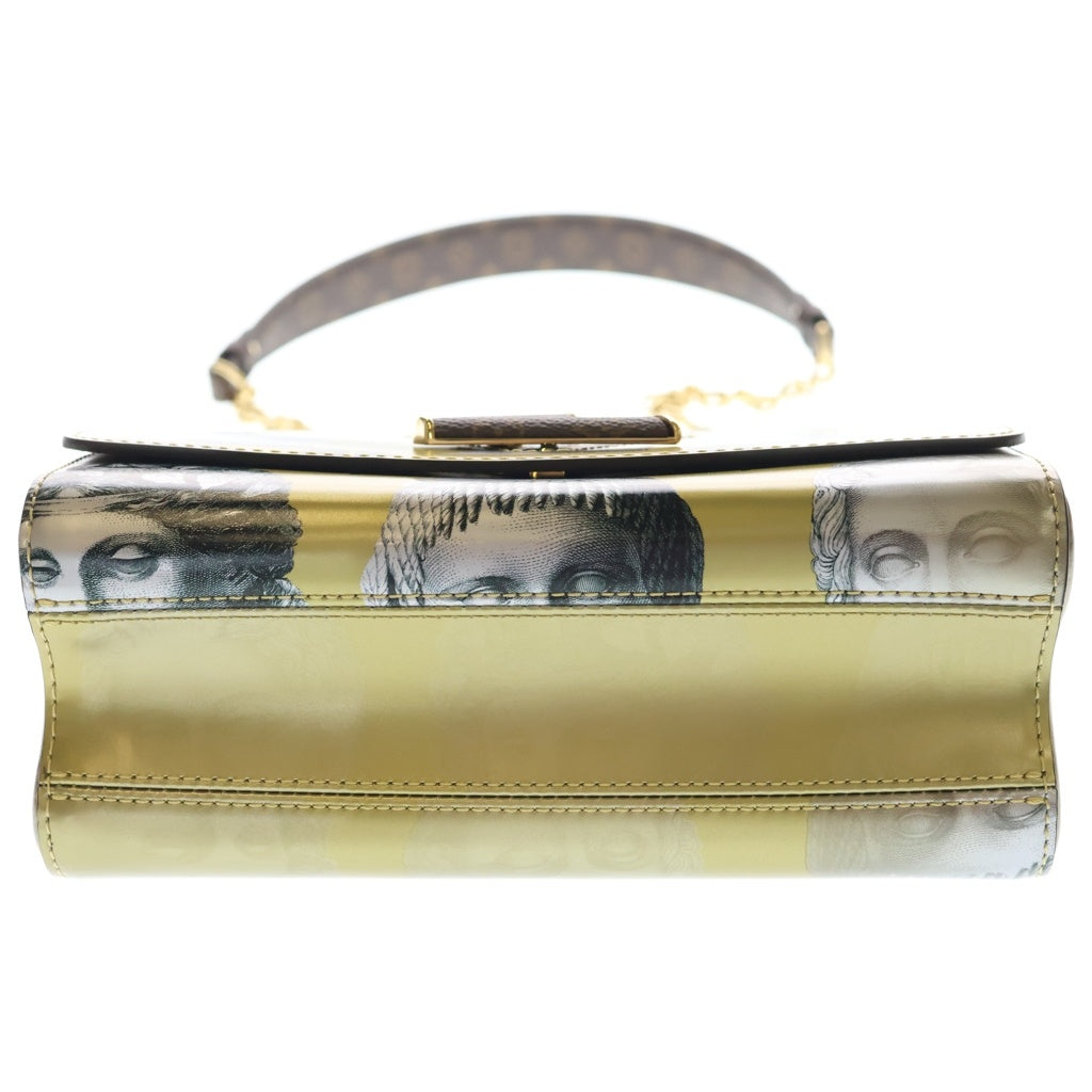 LOUIS VUITTON(ルイヴィトン) ルイ・ヴィトン×フォルナセッティ コレクション モノグラム ツイストMM ショルダーバッグ チェーンバッグ イエロー×ブラウン レザー M59137 ゴールド金具 レディース