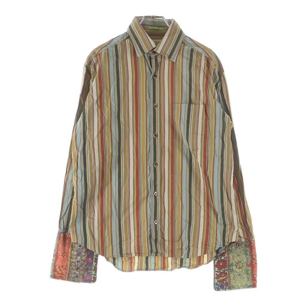 Paul Smith(ポールスミス) マルチカラーストライプ総柄 長袖シャツ ベージュ