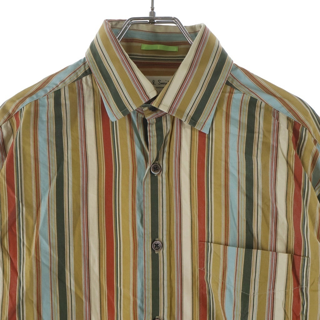 Paul Smith(ポールスミス) マルチカラーストライプ総柄 長袖シャツ ベージュ