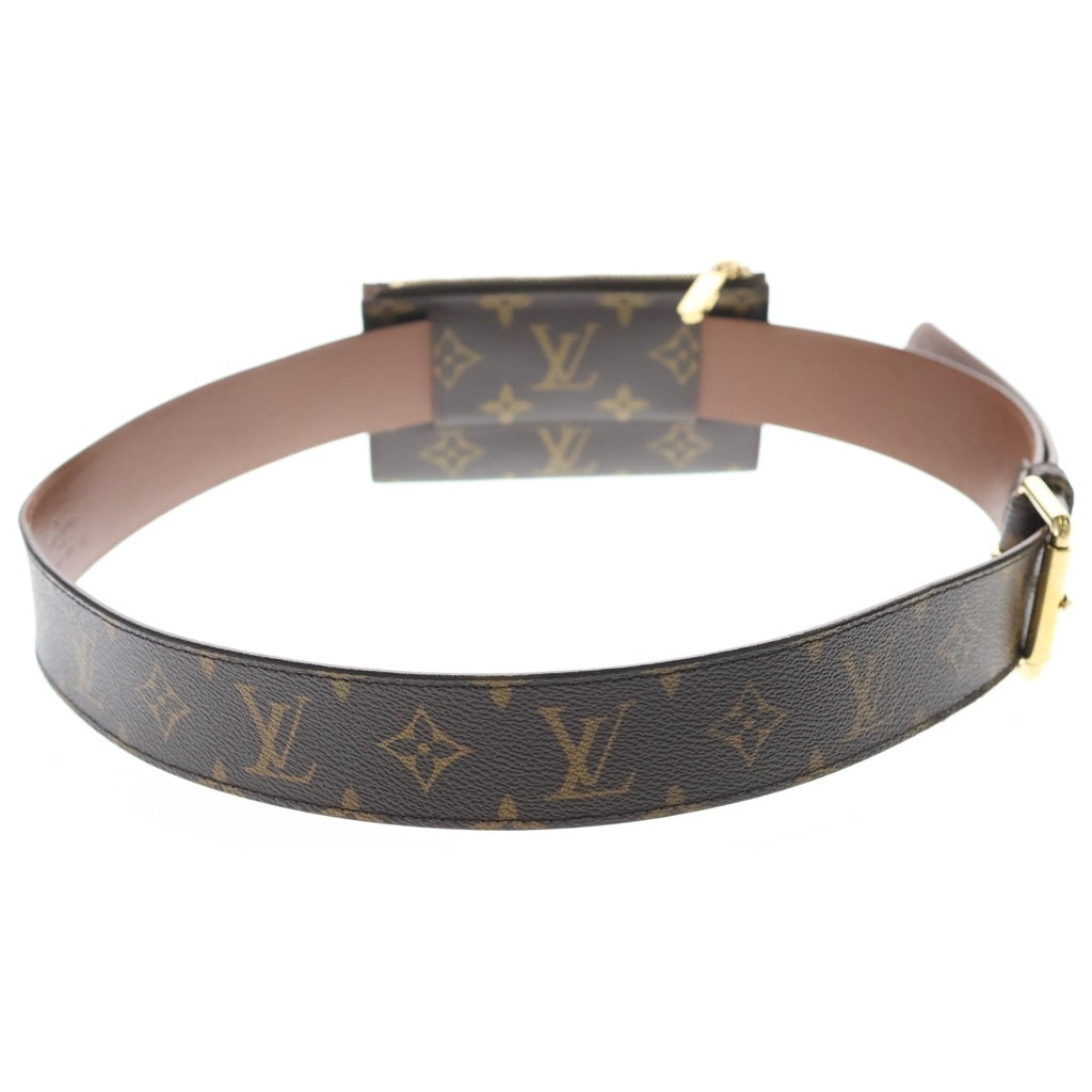 LOUIS VUITTON(ルイヴィトン) モノグラム サンチュール ポシェット デュオ ボディバッグ ウエストポーチ ブラウン PVCレザー 95/38 M9836 ゴールド金具 レディース
