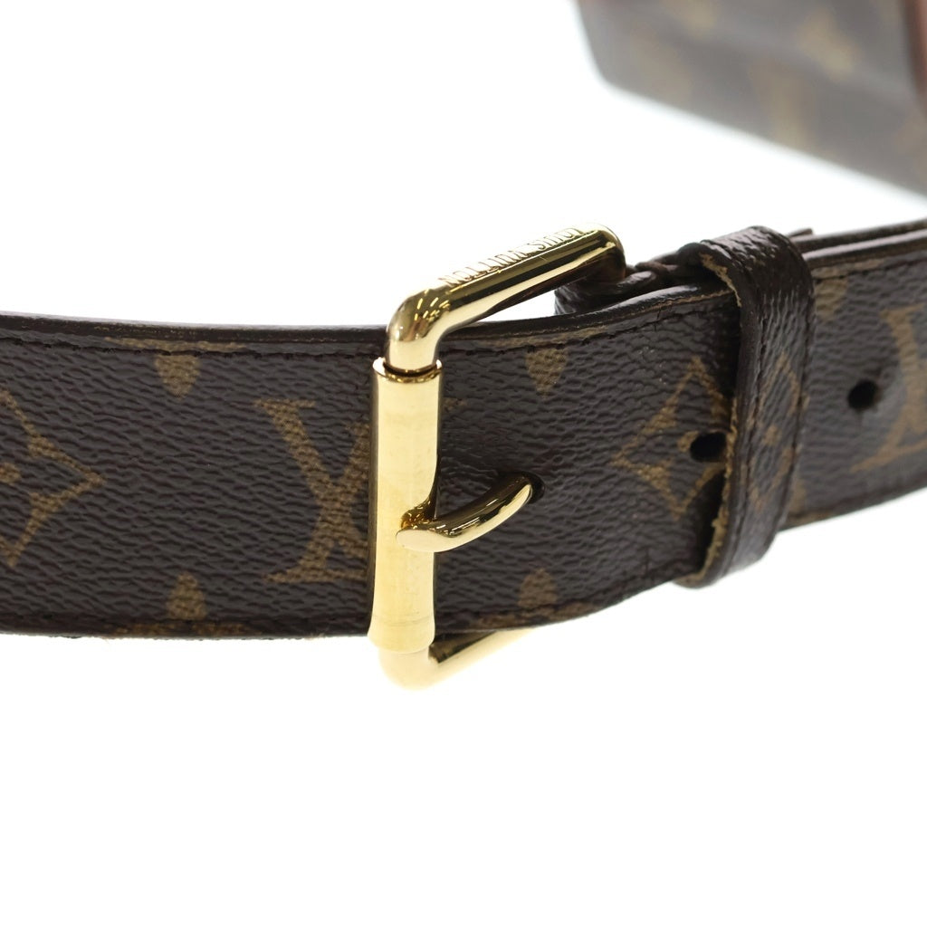 LOUIS VUITTON(ルイヴィトン) モノグラム サンチュール ポシェット デュオ ボディバッグ ウエストポーチ ブラウン PVCレザー 95/38 M9836 ゴールド金具 レディース