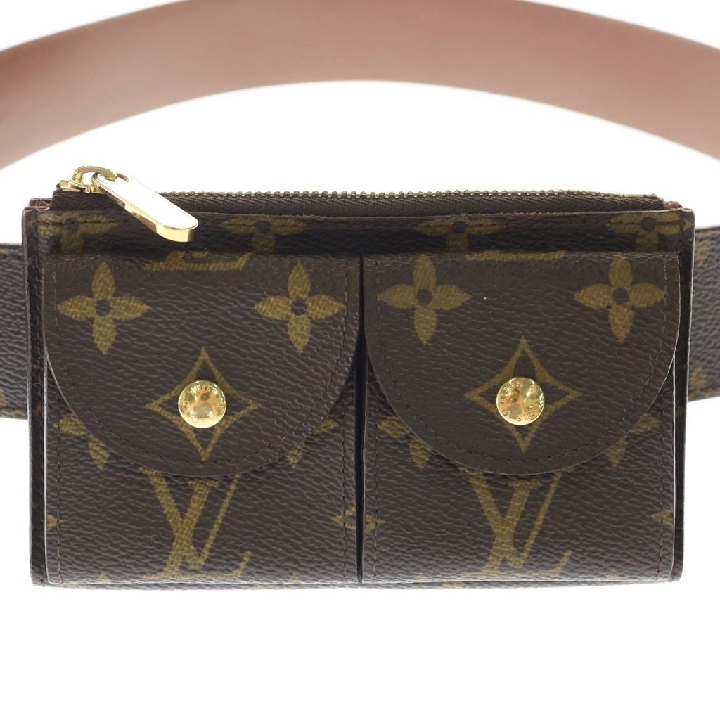 LOUIS VUITTON(ルイヴィトン) モノグラム サンチュール ポシェット デュオ ボディバッグ ウエストポーチ ブラウン PVCレザー 95/38 M9836 ゴールド金具 レディース