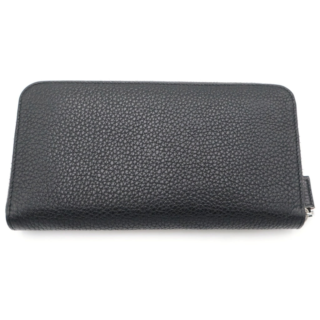 PRADA(プラダ) トライアングルロゴプレート レザー ラウンドファスナー ロングウォレット 長財布 シルバー金具 ブラック 2ML317