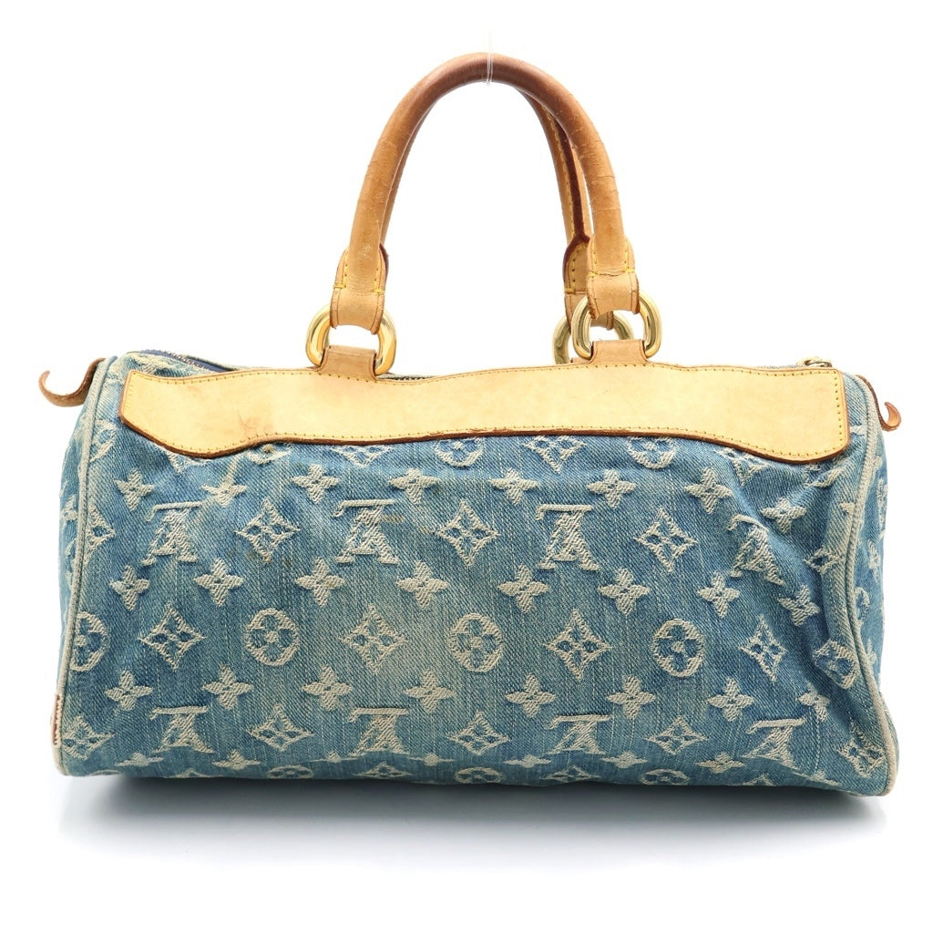 LOUIS VUITTON(ルイヴィトン) モノグラムデニム ネオスピーディ ハンドバッグ ミニボストンバッグ インディゴブルー×ブラウン デニム×レザー M95019 ゴールド金具 レディース