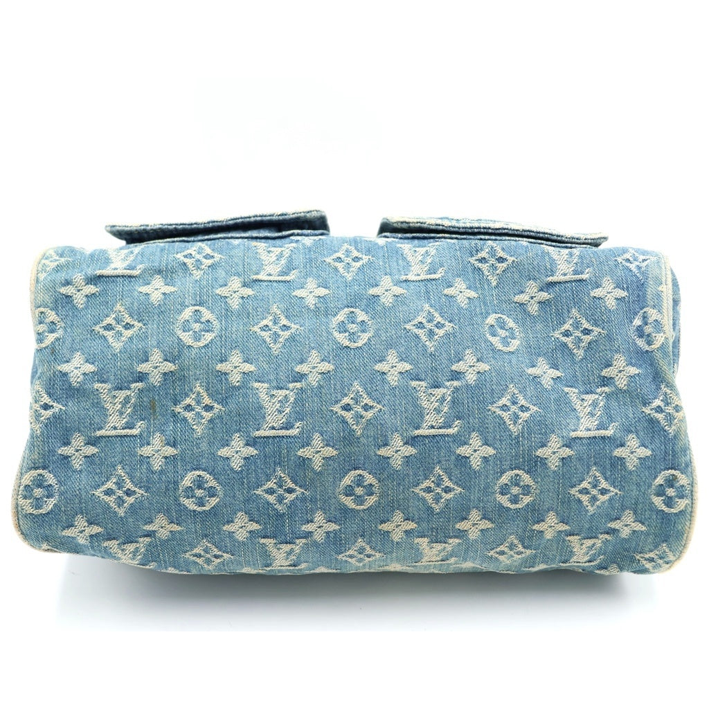 LOUIS VUITTON(ルイヴィトン) モノグラムデニム ネオスピーディ ハンドバッグ ミニボストンバッグ インディゴブルー×ブラウン デニム×レザー M95019 ゴールド金具 レディース