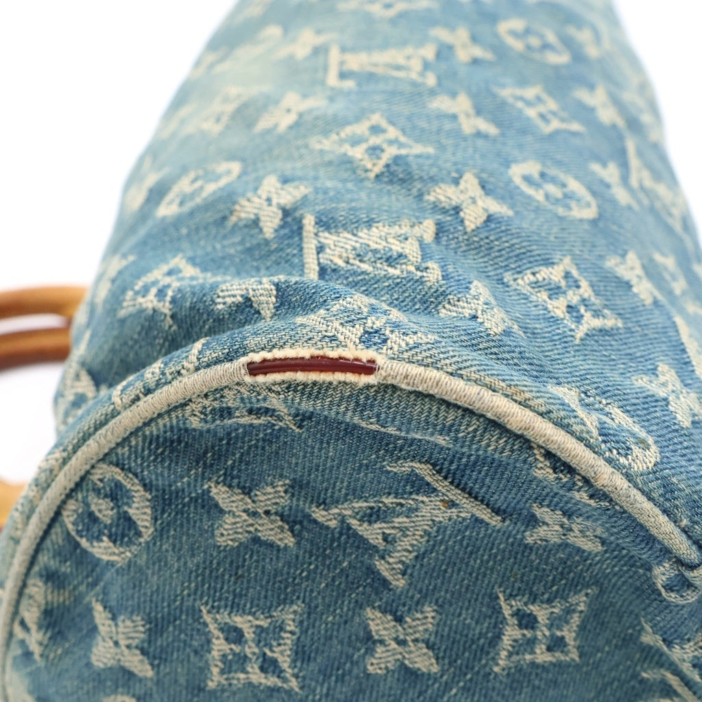 LOUIS VUITTON(ルイヴィトン) モノグラムデニム ネオスピーディ ハンドバッグ ミニボストンバッグ インディゴブルー×ブラウン デニム×レザー M95019 ゴールド金具 レディース
