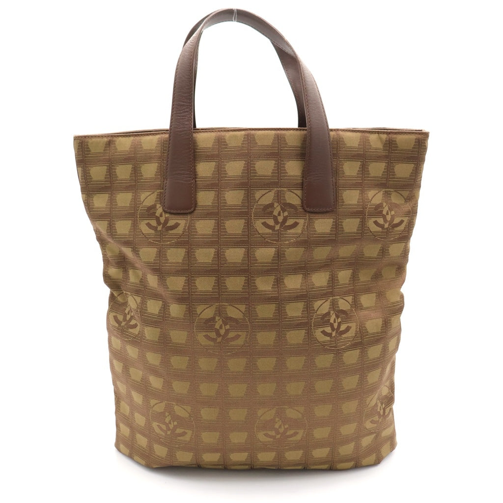 CHANEL(シャネル) ニュートラベルライン トートバック ハンドバッグ カーキ ナイロン×レザー レディース