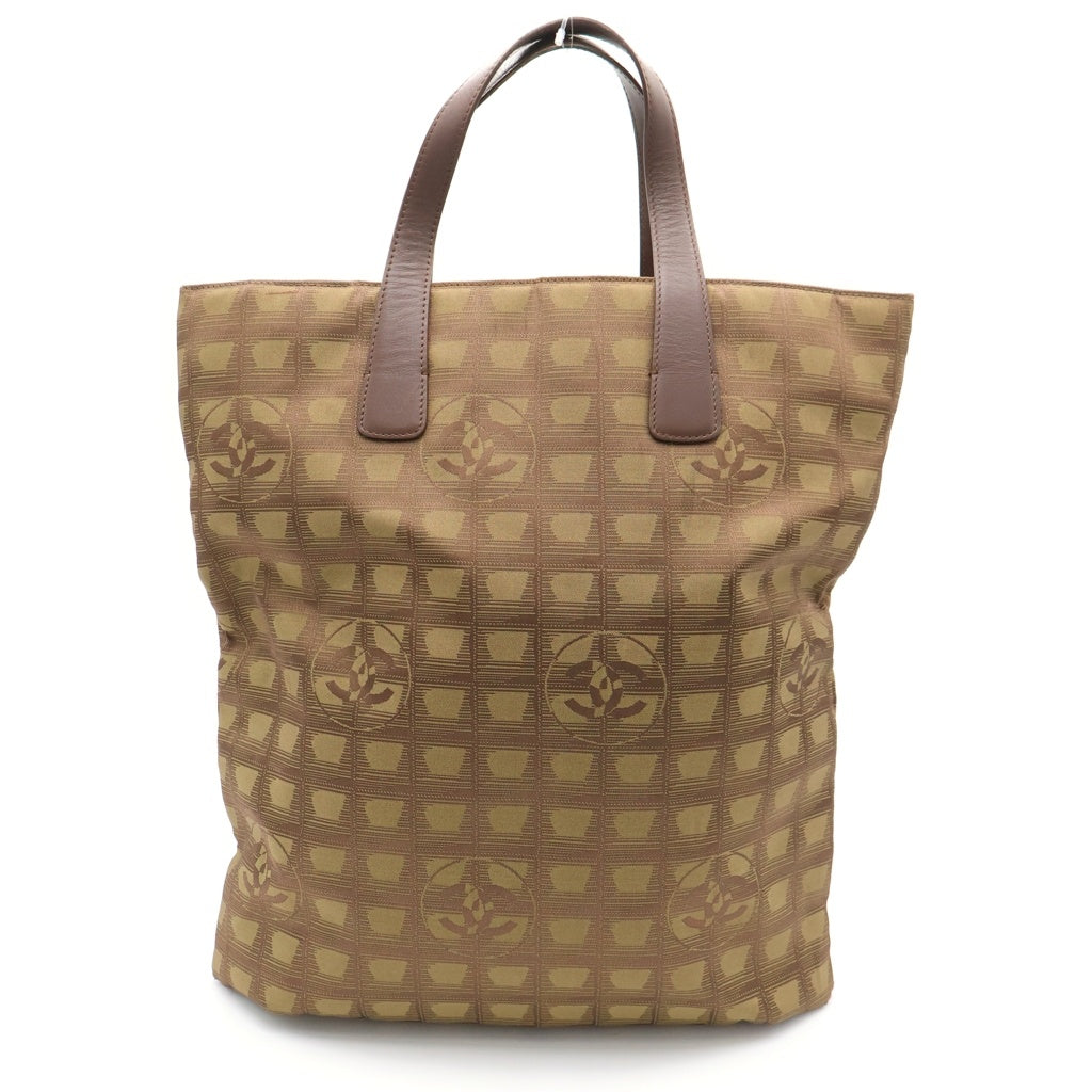 CHANEL(シャネル) ニュートラベルライン トートバック ハンドバッグ カーキ ナイロン×レザー レディース
