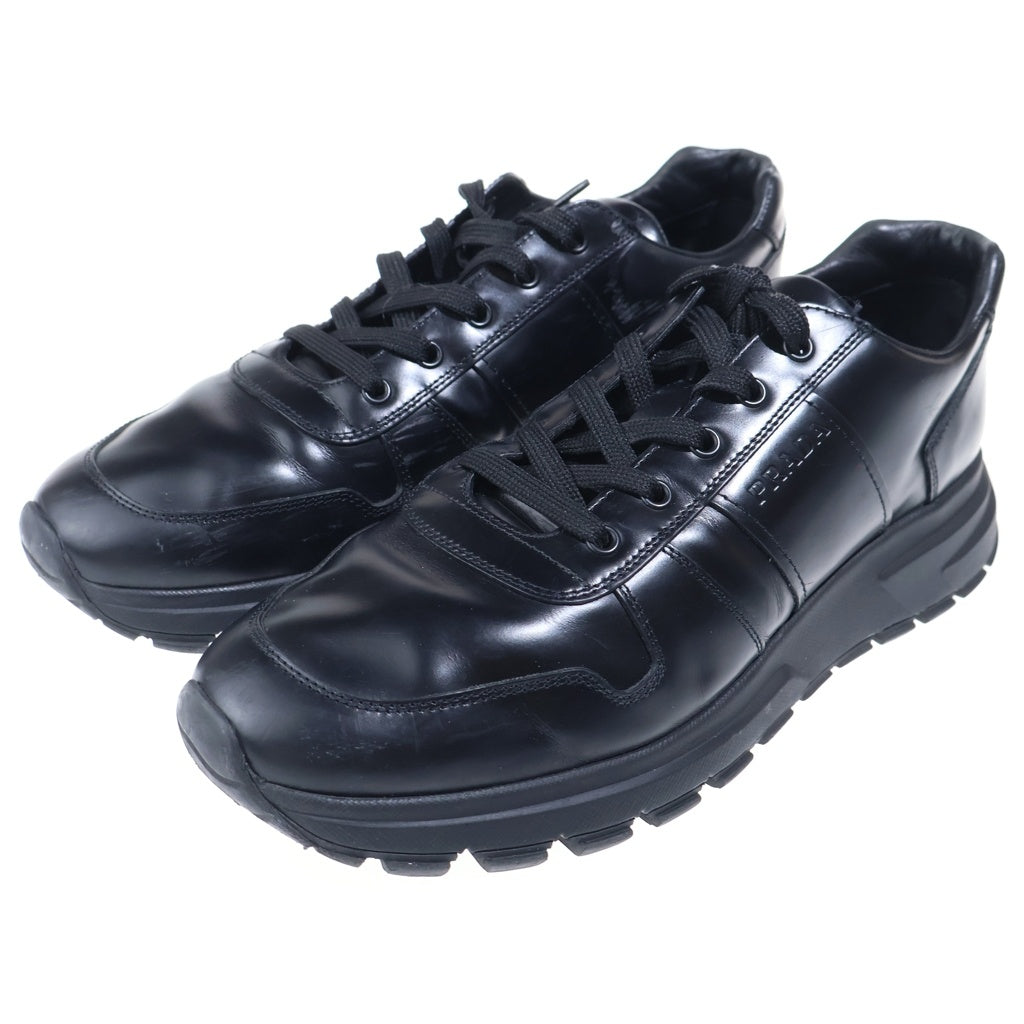 PRADA(プラダ) レザー ローカットスニーカー ブラック #7