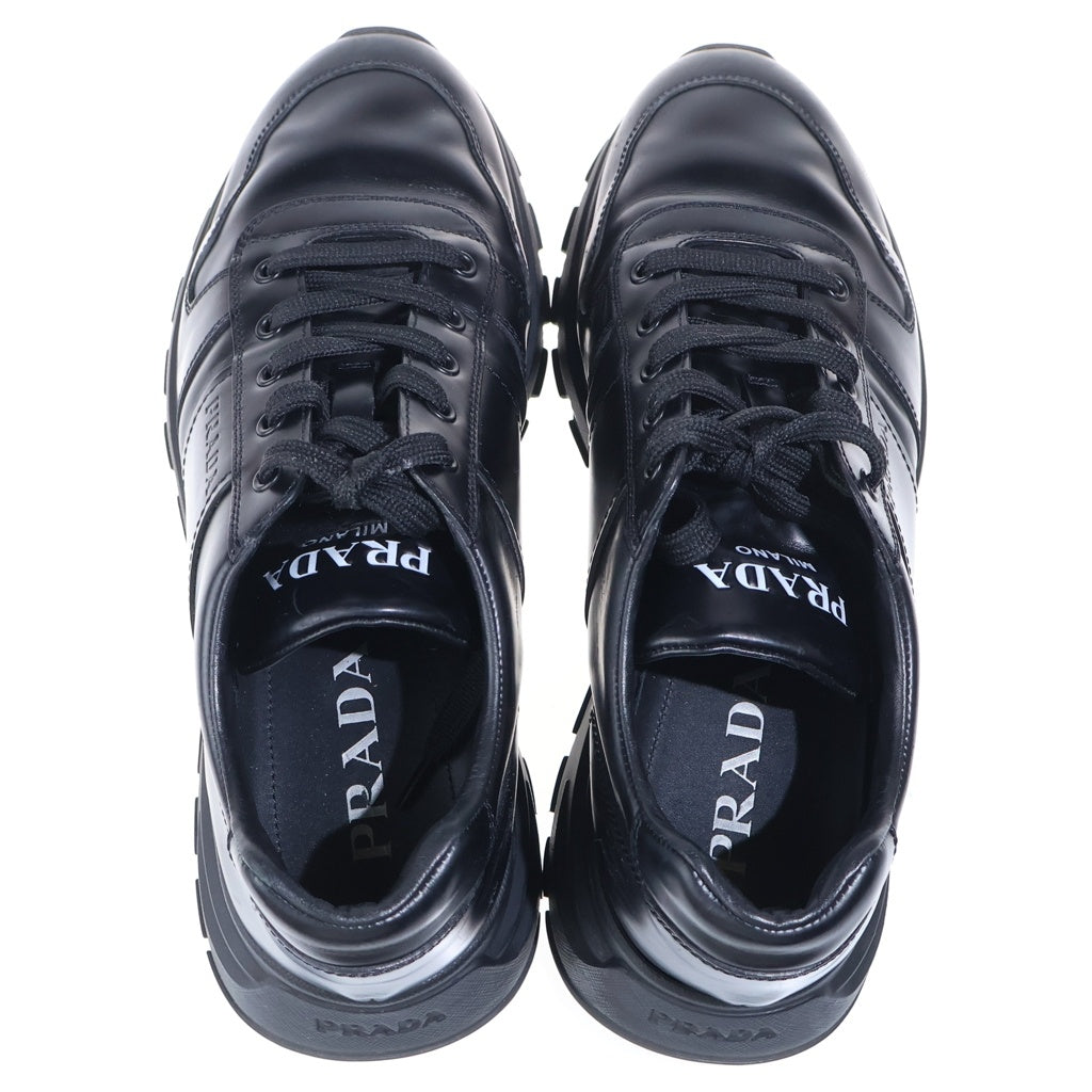 PRADA(プラダ) レザー ローカットスニーカー ブラック #7