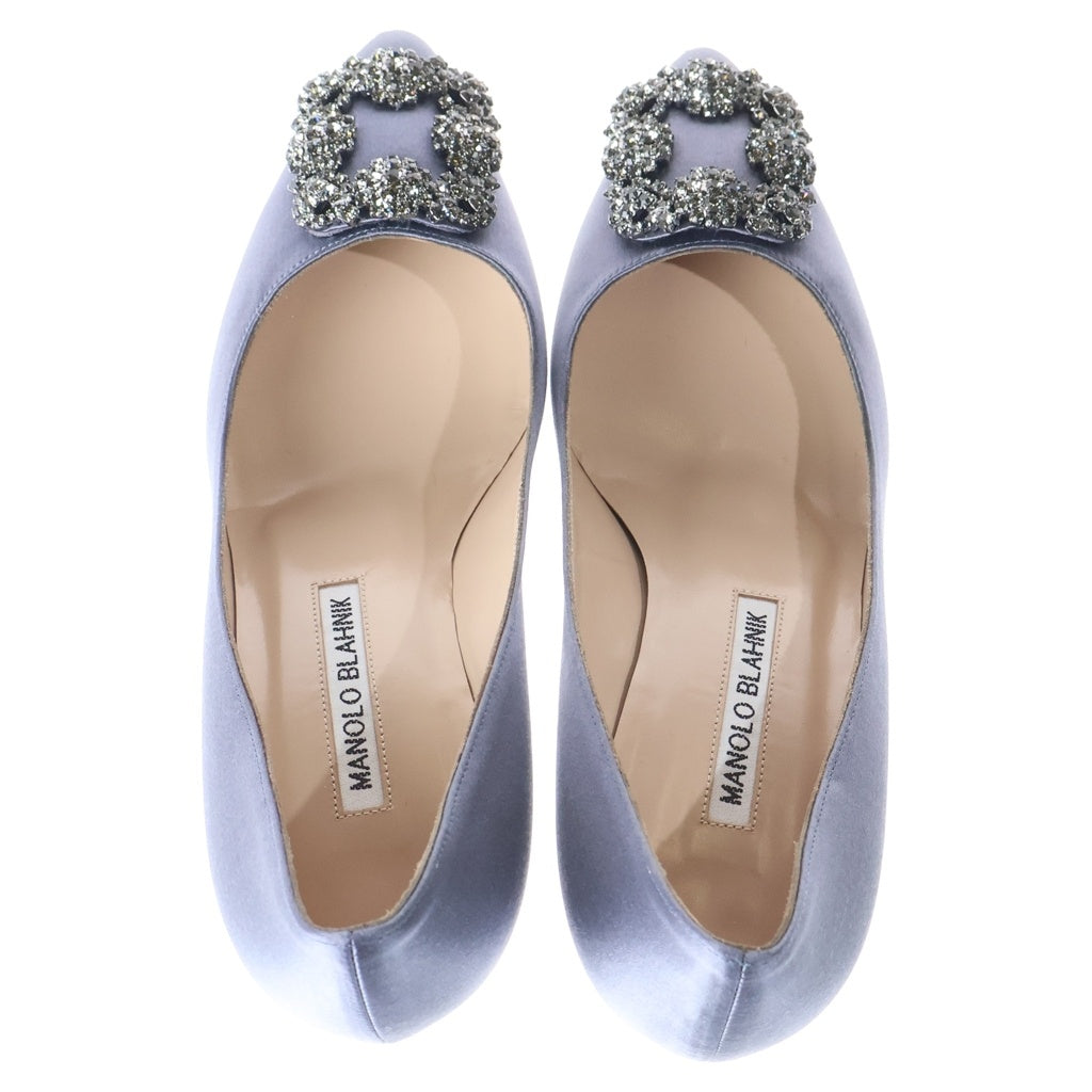 MANOLO BLAHNIK(マノロブラニク) ハンギシ クリスタルバックル サテン