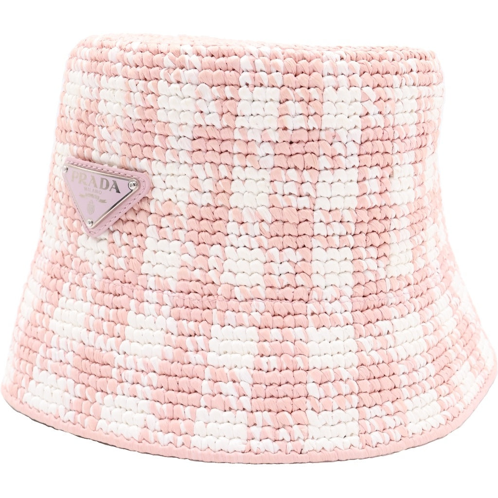 PRADA(プラダ) クロシェバケットハット #S ライトピンク 1HC137 レディース