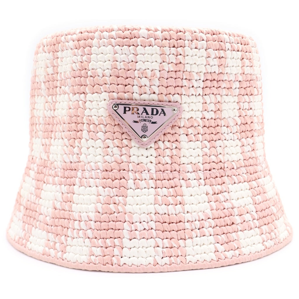 PRADA(プラダ) クロシェバケットハット #S ライトピンク 1HC137 レディース