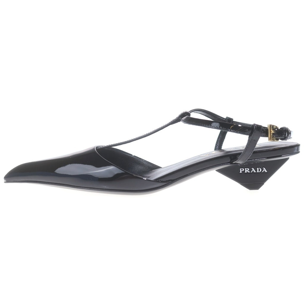 PRADA(プラダ) ブラックパテントレザー・スリッグバックヒールパンプス ブラック #34 1I535N レディース