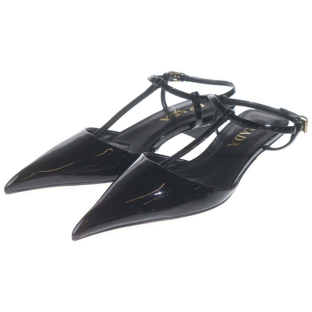 PRADA(プラダ) ブラックパテントレザー・スリッグバックヒールパンプス ブラック #34 1I535N レディース