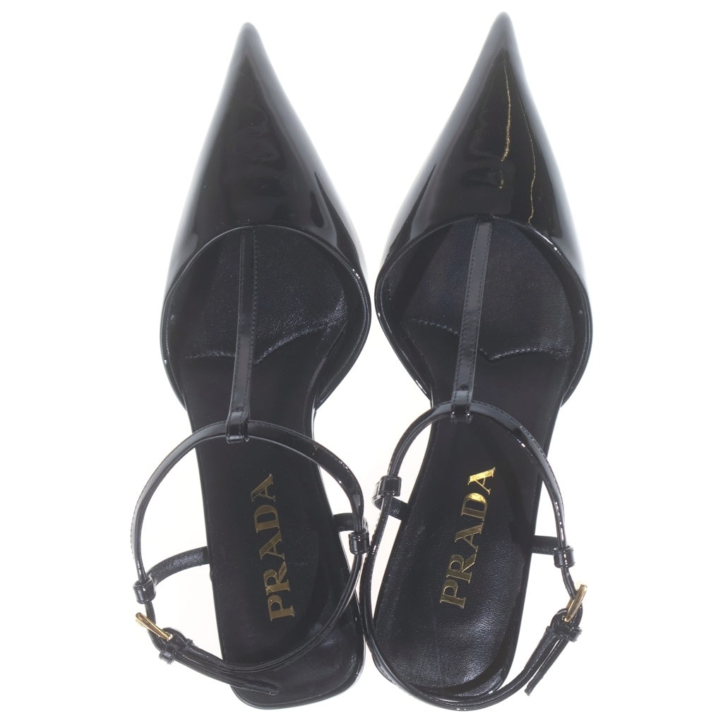 PRADA(プラダ) ブラックパテントレザー・スリッグバックヒールパンプス ブラック #34 1I535N レディース