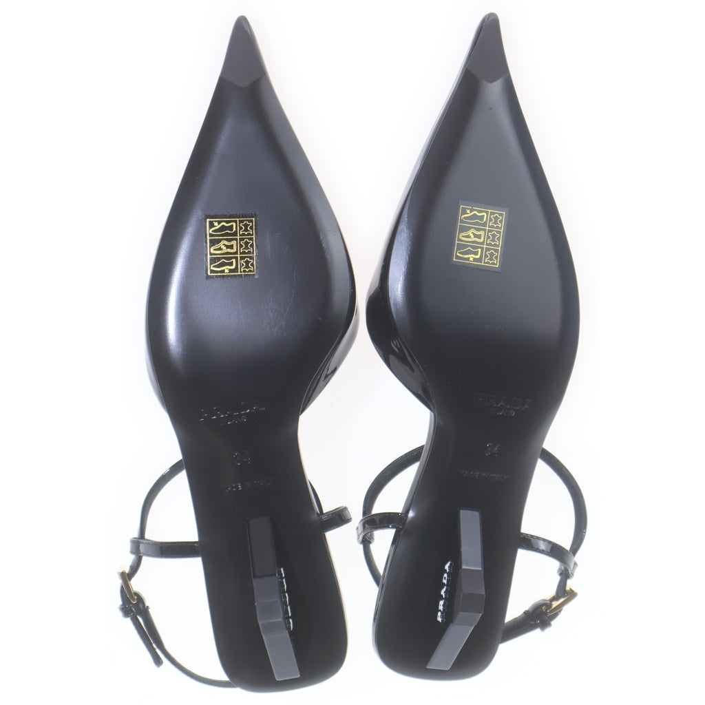 PRADA(プラダ) ブラックパテントレザー・スリッグバックヒールパンプス ブラック #34 1I535N レディース