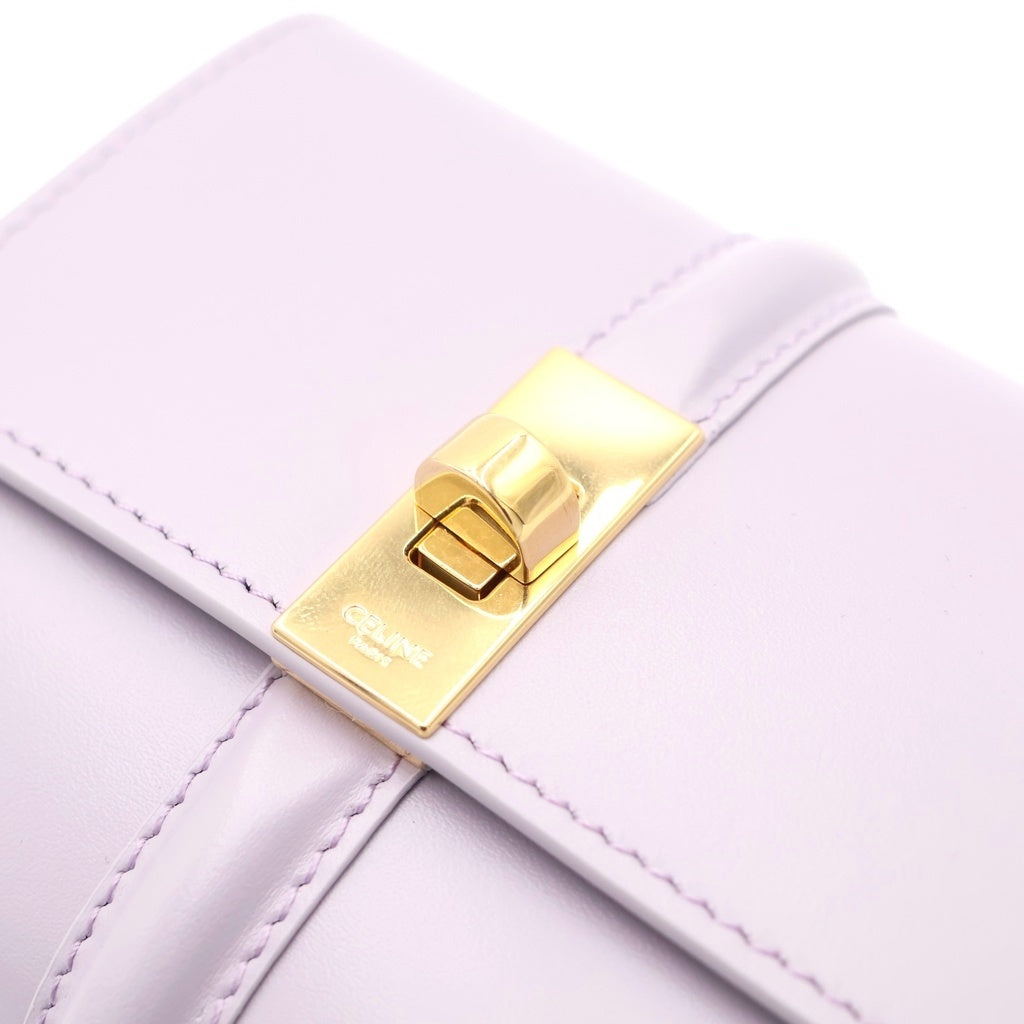 CELINE(セリーヌ) スモールウォレット 16 セーズ 三つ折り財布 コンパクトウォレット コインケース パープル ライトライラック レザー 10F52 3CQ7 32LA ゴールド金具 レディース
