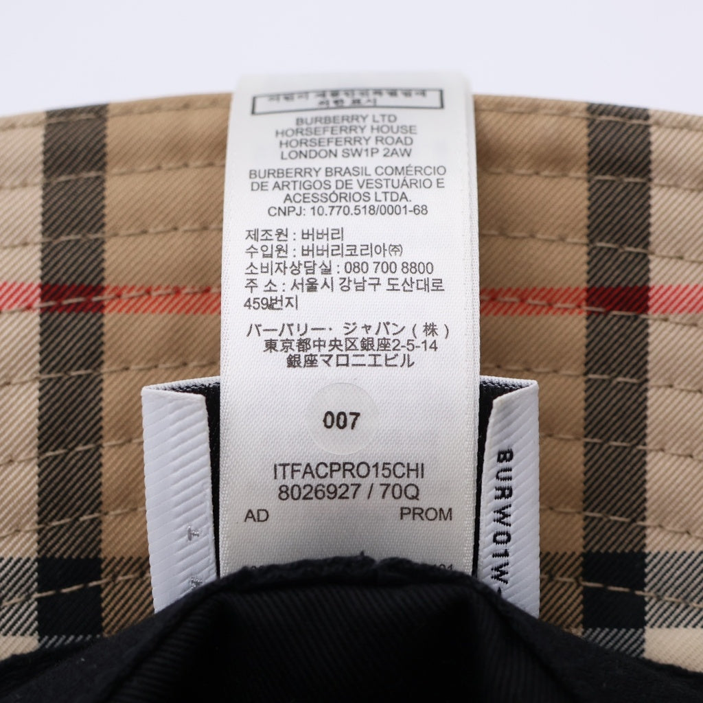 BURBERRY(バーバリー) ヴィンテージ チェック柄 バケットハット ベージュ#L