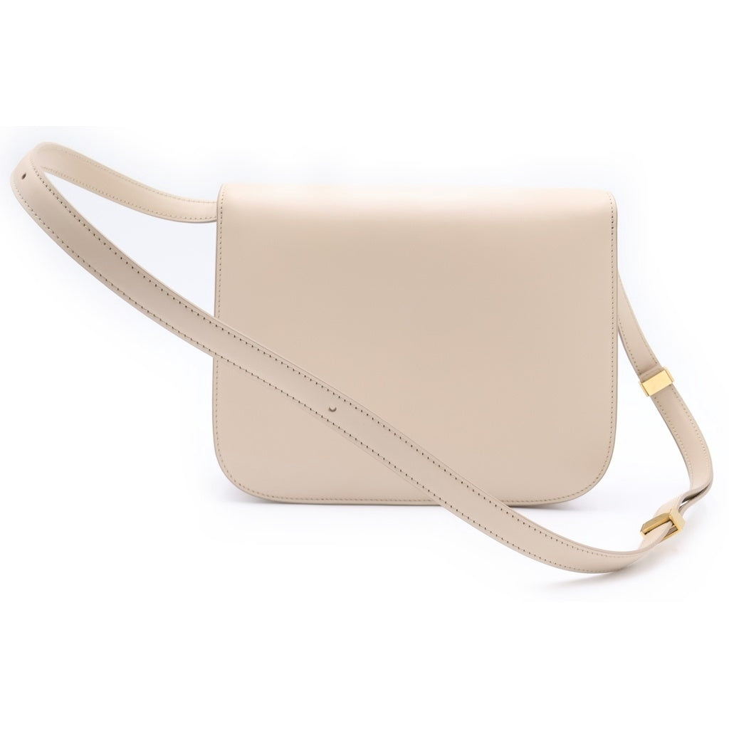 CELINE(セリーヌ) クラシックティーンボックス ショルダーバック ベージュ レザー ゴールド金具 レディース