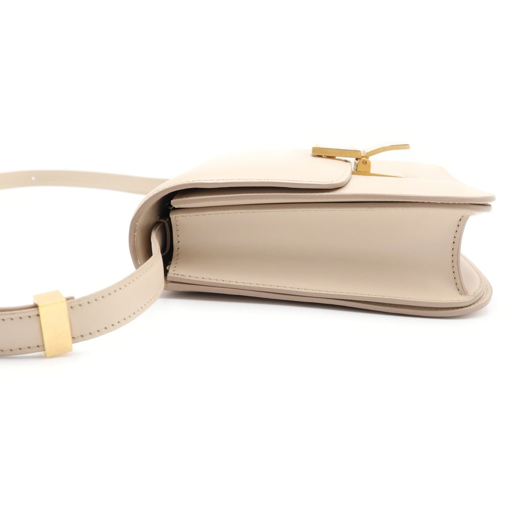 CELINE(セリーヌ) クラシックティーンボックス ショルダーバック ベージュ レザー ゴールド金具 レディース