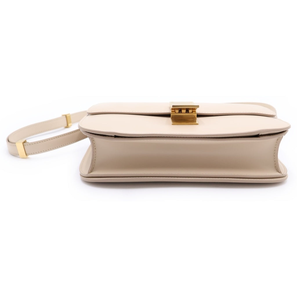 CELINE(セリーヌ) クラシックティーンボックス ショルダーバック ベージュ レザー ゴールド金具 レディース