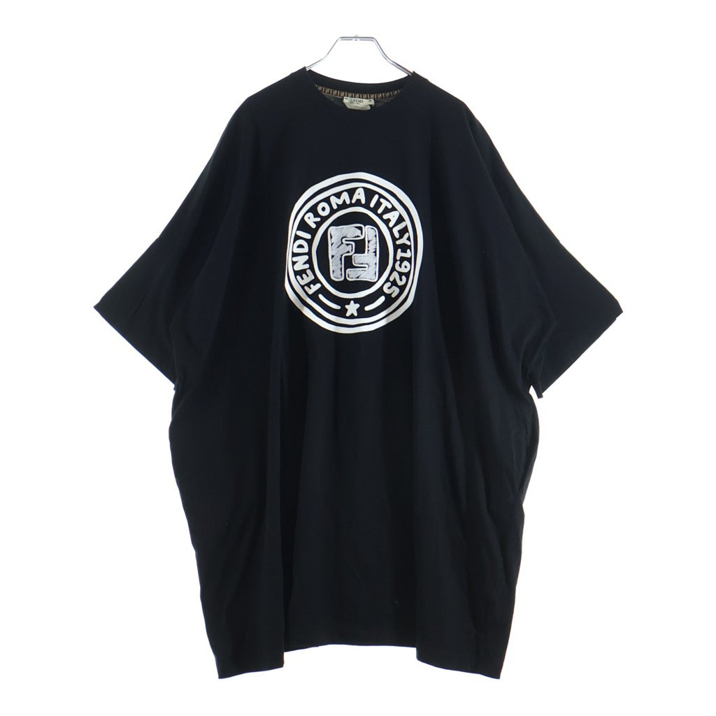 FENDI(フェンディ) フロント刺繍シャツワンピース ブラック #M レディース