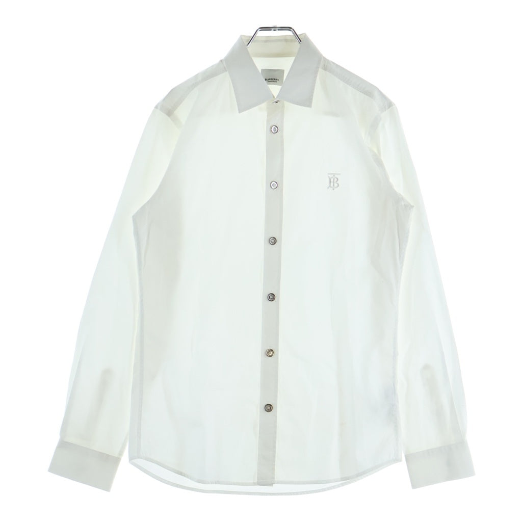 BURBERRY(バーバリー) ロゴエンブロイダリー ドレス 長袖シャツ コットン ホワイト 8028558